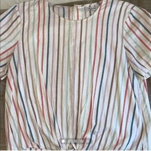 Madewell top with button back detail & tie front